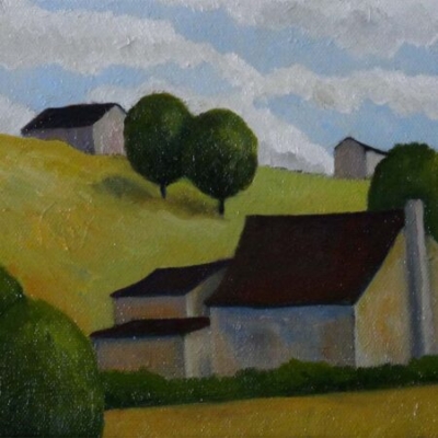 Small French Landscape, oil on board, private collection