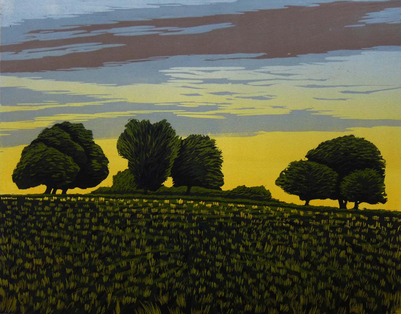 Trees with Coloured Sky, 35x44cm, no longer available