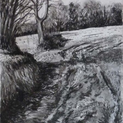 View of Ferry Farm, pencil, private collection