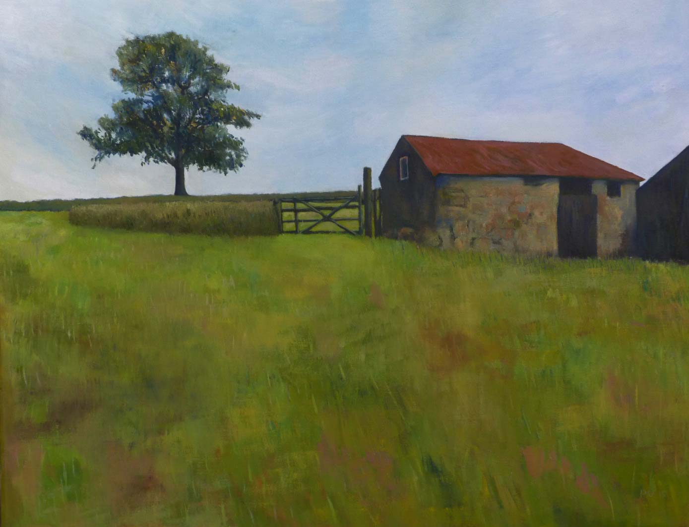 Barn and Tree, oil on canvas, private collection