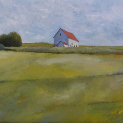 House in Fields, oil on canvas, private collection