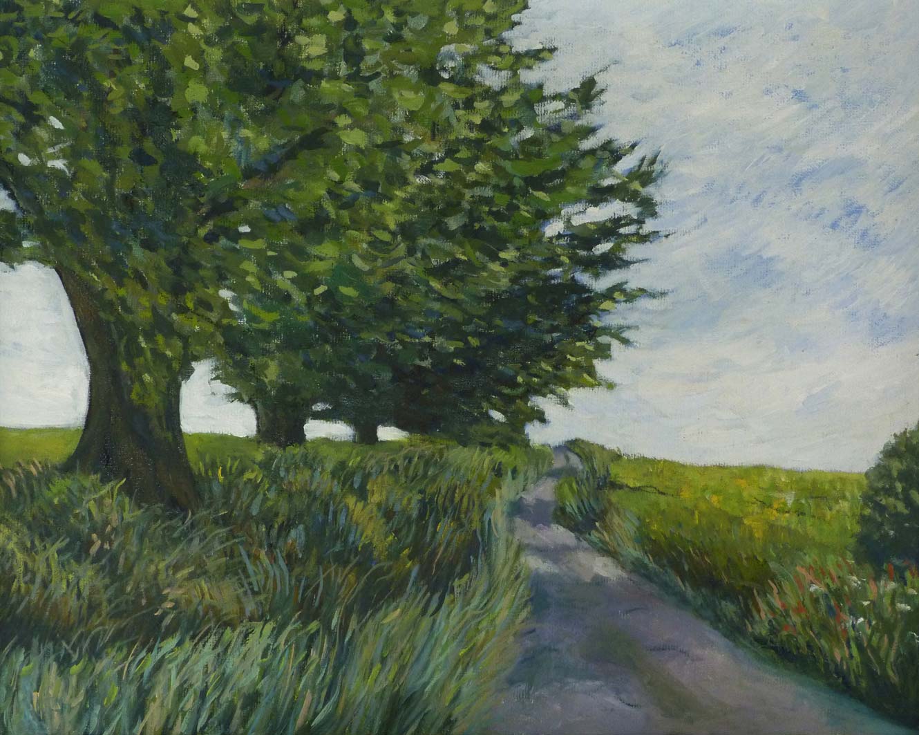 Lane with tree, oil on canvas, 40x50cm, £450