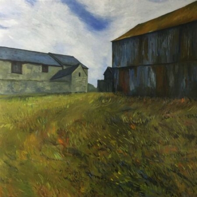 Rusty Barn, oil on canvas, 82x82cm