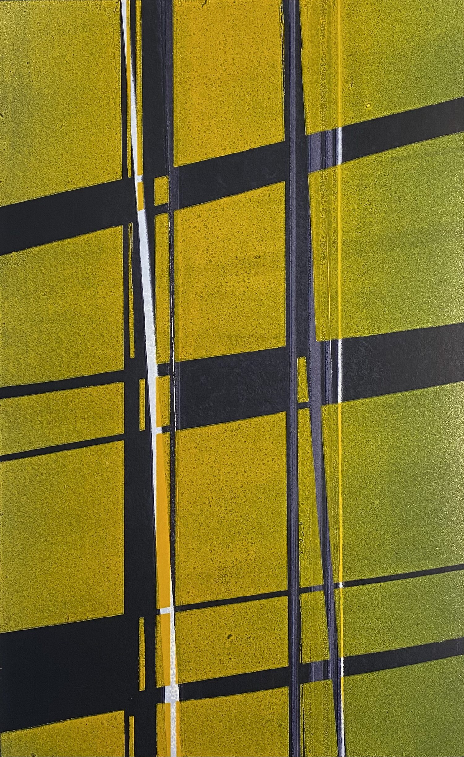 abstract lino print by Peter Ursem