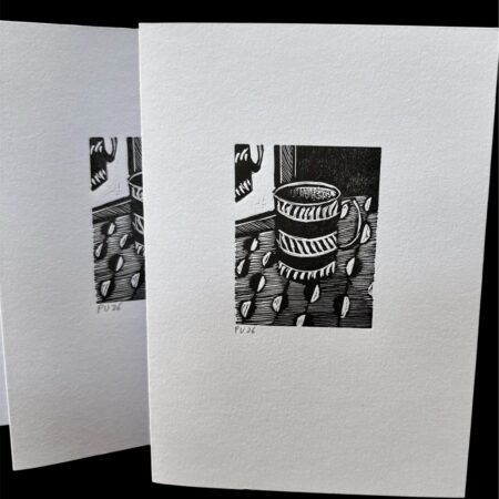 Set of 5 original wood engraving cards (Mug and Mirror)